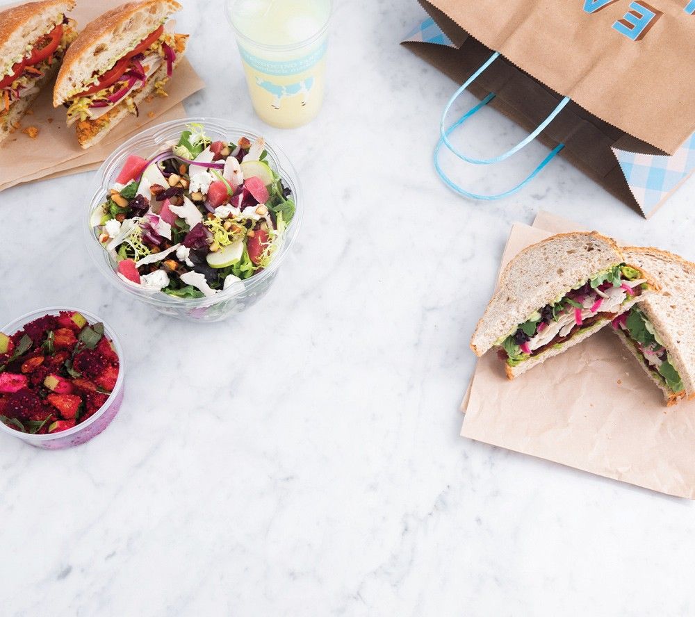 Sandwiches on marble table