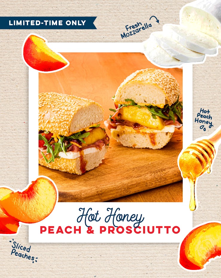 Hot Honey Peach & Prosciutto Sandwich